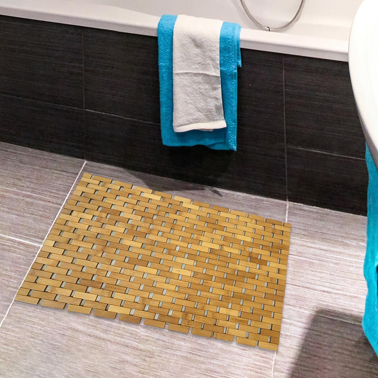Bamboo Bath Mat - Keset Kamar Mandi Kayu Bambu Anti-Selip,